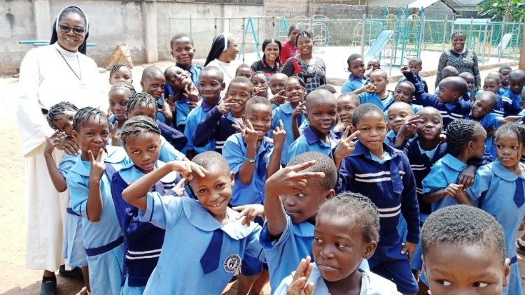 Des enfants d'une école primaire au Nigeria. 