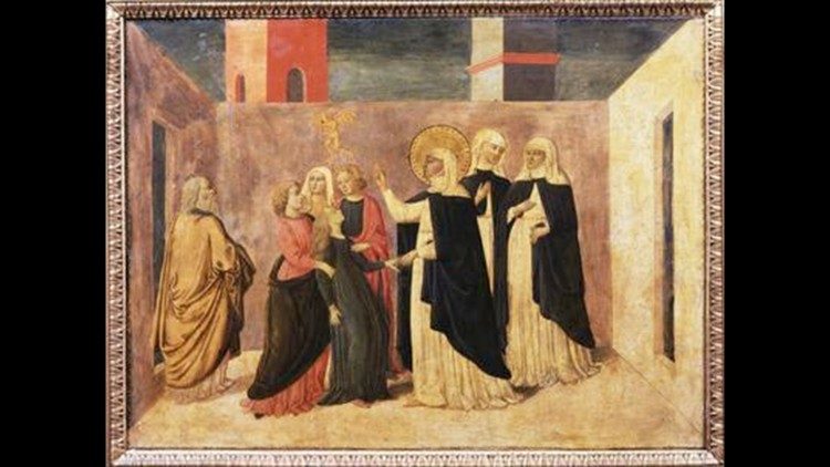 Shën Katerina e Sienës çliron Lorenzën e re nga djalli – Shkolla Fiorentine, 1440-1450 ©Musei Vaticani