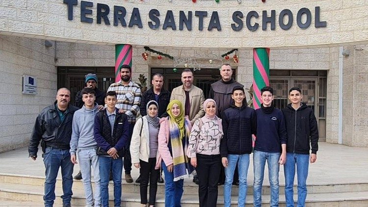 A Terra Santa School, em Jeric, com Fr. Mario Hadchity