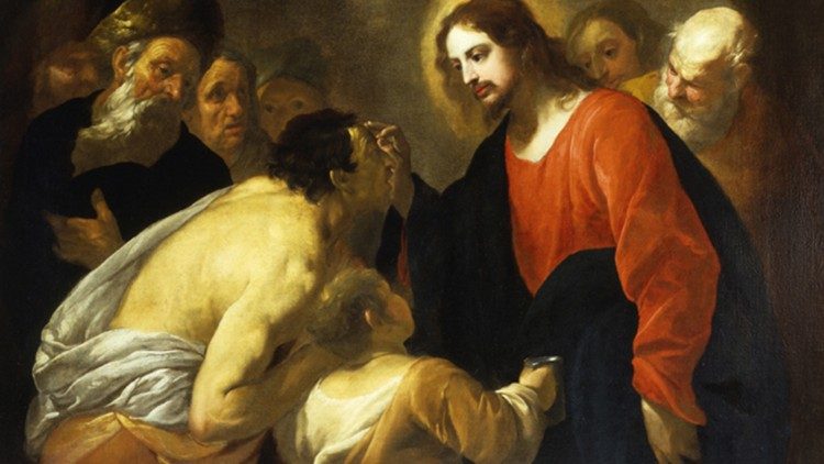 Jezus potem ko je ozdravil sleporojenega, se razodene kot luč sveta.