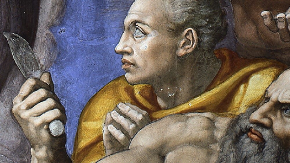 Michelangelo, Christus als Weltenrichter (Detail), Jüngstes Gericht, Fresko, 1536-41, Sixtinische Kapelle ©Musei Vaticani