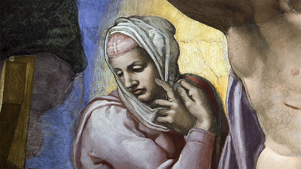 Michelangelo, Christus als Weltenrichter (Detail), Jüngstes Gericht, Fresko, 1536-41, Sixtinische Kapelle ©Musei Vaticani