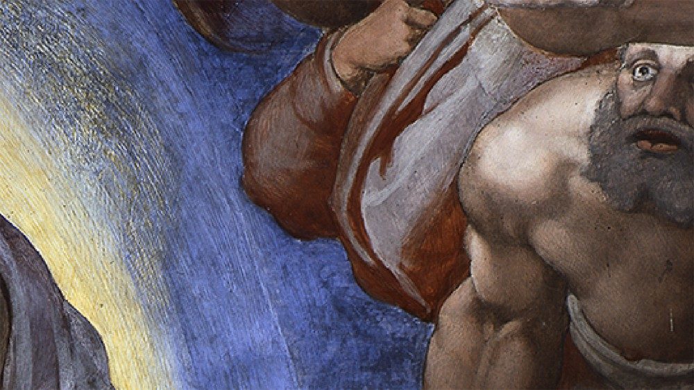 Michelangelo, Christus als Weltenrichter (Detail), Jüngstes Gericht, Fresko, 1536-41, Sixtinische Kapelle ©Musei Vaticani