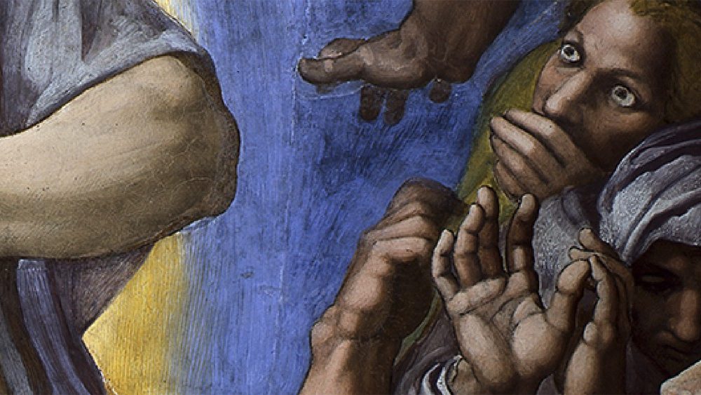 Michelangelo, Christus als Weltenrichter (Detail), Jüngstes Gericht, Fresko, 1536-41, Sixtinische Kapelle ©Musei Vaticani