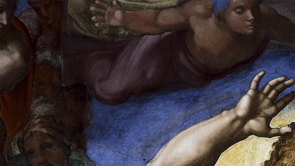 Michelangelo, Christus als Weltenrichter (Detail), Jüngstes Gericht, Fresko, 1536-41, Sixtinische Kapelle ©Musei Vaticani