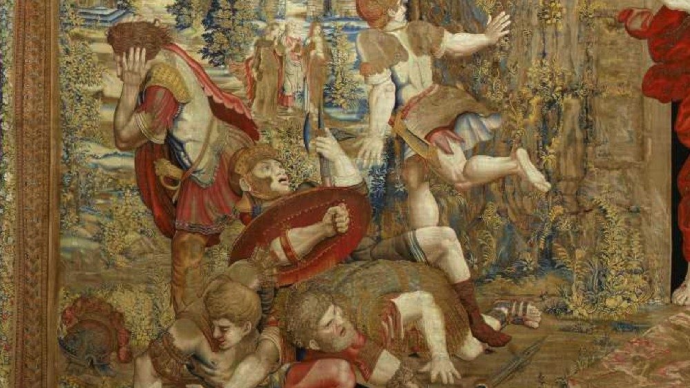 Fl?mische Manufaktur, Brssel, Werkstatt des Pieter van Aelst (? Brssel 1536); Karton aus der Schule des Raffael Sanzio (Urbino 1483 - Rom 1520), Die Auferstehung (Detail), Wandteppich, 1525 C 1531 ?Musei Vaticani
