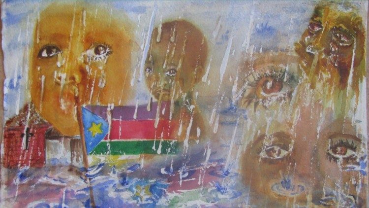 Uno dei disegni di Barbara Paleczny (Solidarity with South Sudan) che aiuta le vittime di violenza a superare i traumi