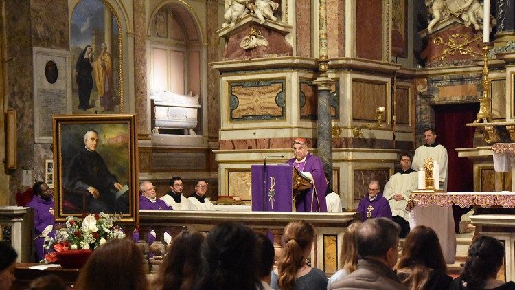 Il cardinale Semeraro ricorda Bartolomeo Menochio nella basilica di Sant'Agostino a Roma (foto A. Cottone)