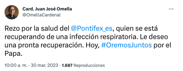 Tuit del Cardenal Omella.