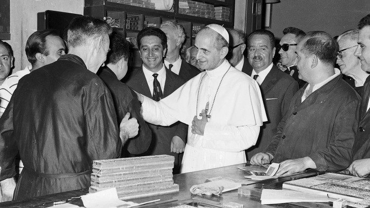 Paulius VI Vatikano dienrasčio redakcijoje 1963 liepos 4 d.