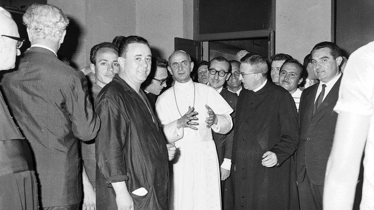Paulius VI Vatikano dienrasčio redakcijoje 1963 liepos 4 d.