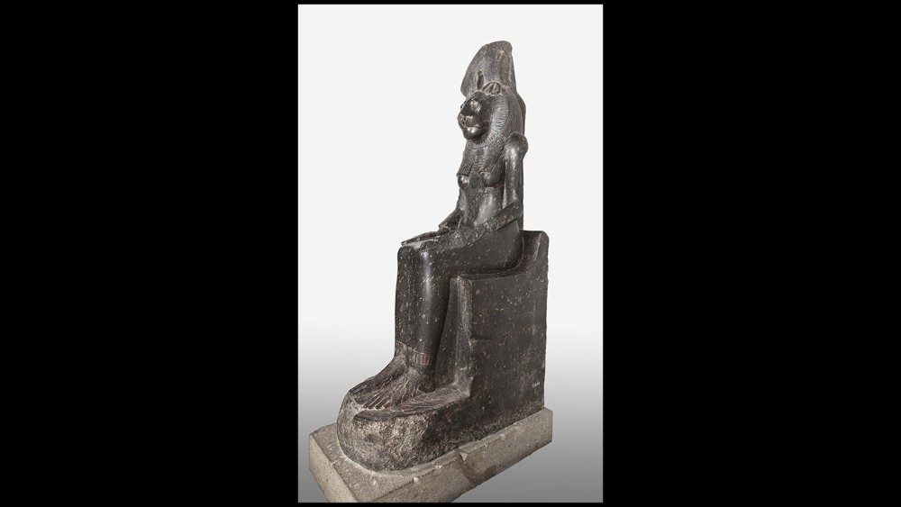 Sitzende Sekhmet-Skultpur