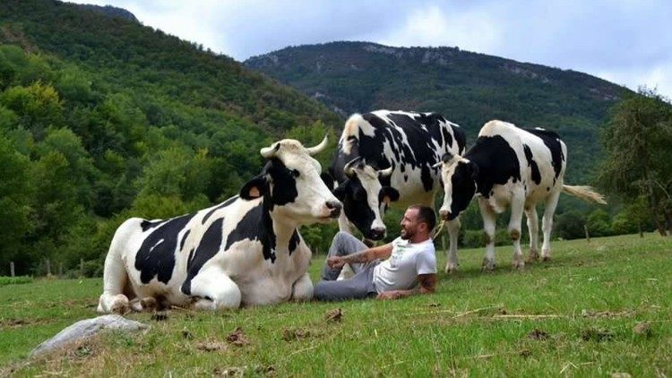 Ismael Dobarganes at the animal shelter in Catalonia, Spain