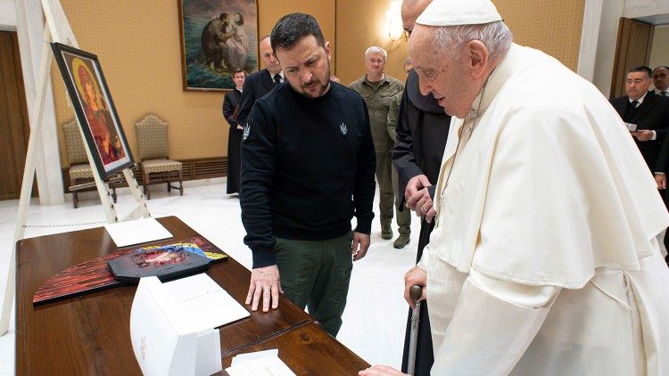 Pope Francis and President Zelensky in the Vatican