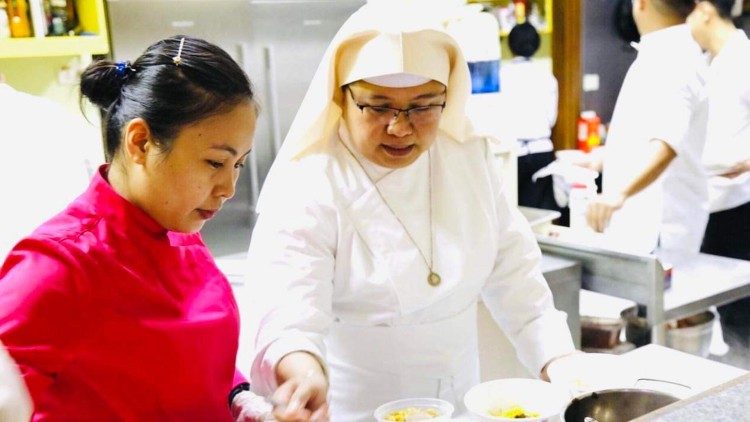 Sr. Evangeline Paras preparing food for the people (courtesy of Sr. Evangeline Paras) 