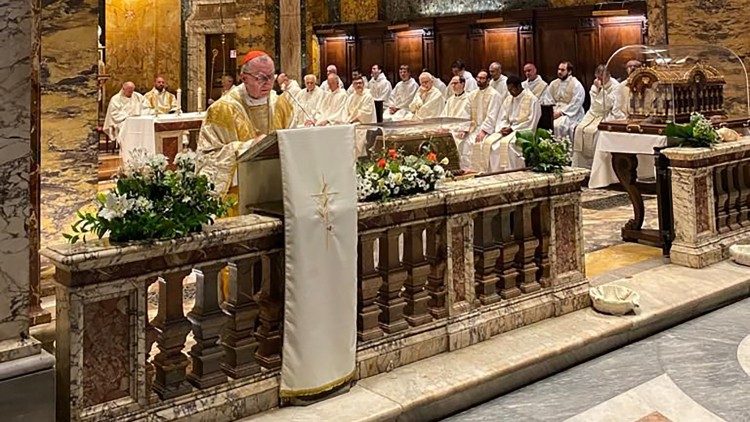 Le cardinal Parolin pendant son homélie