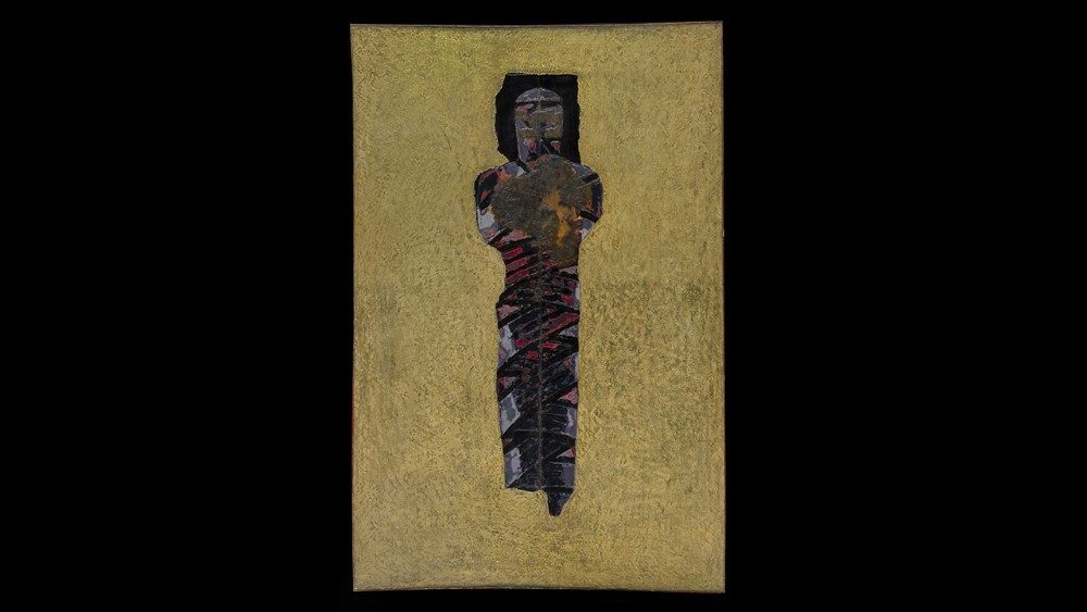 Ivan Borisov Vukadinov In Memory of the Heroes (Chile), 1973 Encausto su tela, frammenti di juta, spago / Encaustic painting on canvas, fragments of jute sacks, twine Musei Vaticani, Collezione d’Arte Contemporanea, inv. 75660 Foto © Governatorato SCV, Direzione dei Musei e dei Beni Culturali