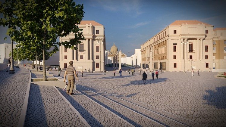 Intervento a Piazza Pia post operam (foto fornita dall'ufficio stampa del Comune di Roma)