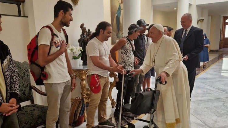 MAP Francis greets residents of the Gift of Mercy Dormitory