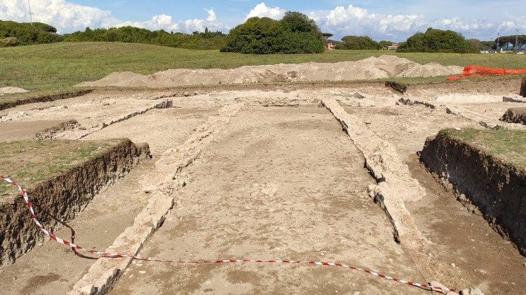 Un particolare degli scavi