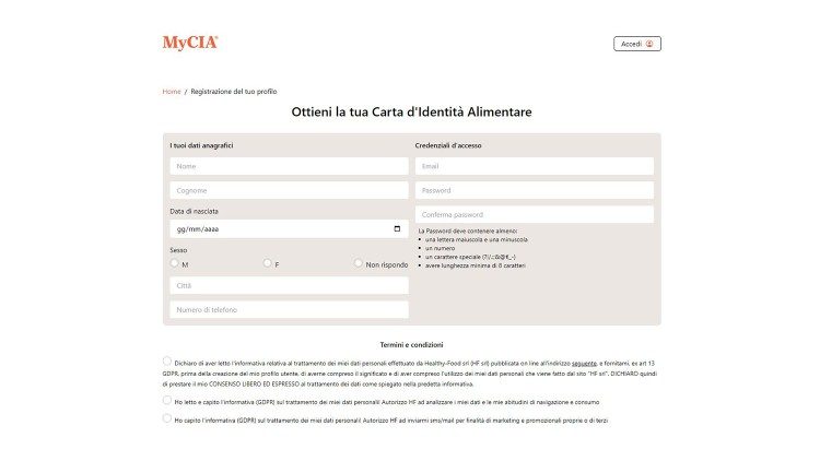 Come ottenere la Carta d'Identità alimentare