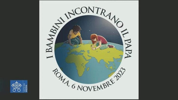 The logo for the event "Learning from children". The writing, in Italian reads: the children meet the MAP and the date of the event