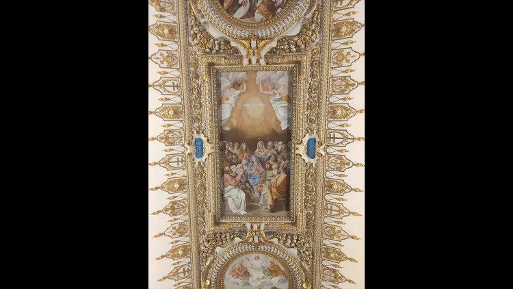 La volta della Sala delle Dame affrescata da Guido Reni