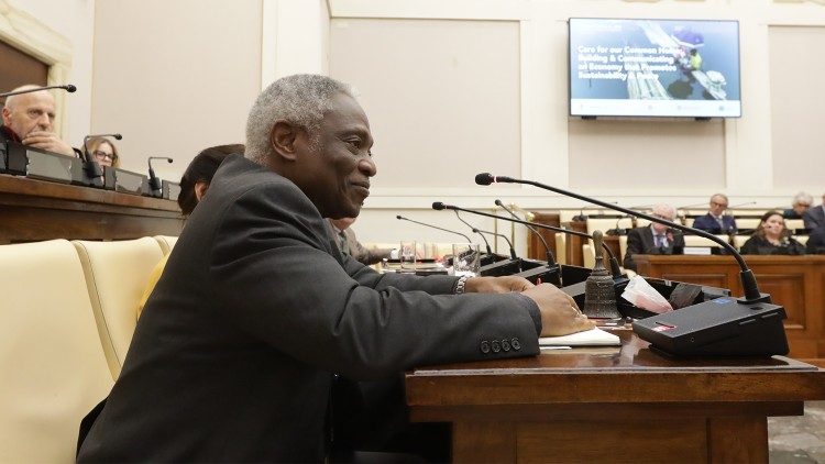 Cardinal Peter Turkson welcomes faith and business leaders to the Pontifical Academy of Sciences