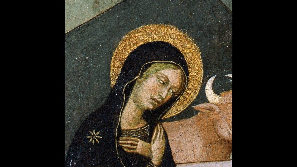 Bartolo di Fredi (Siena, circa 1352 - 1410) and workshop, Nativity and Adoration of the Shepherds, circa 1385. Tempera and gold on panel, Polyptych compartment, ?Vatican Museums